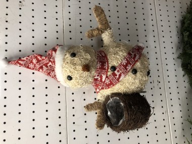 Sitting snow man planter 